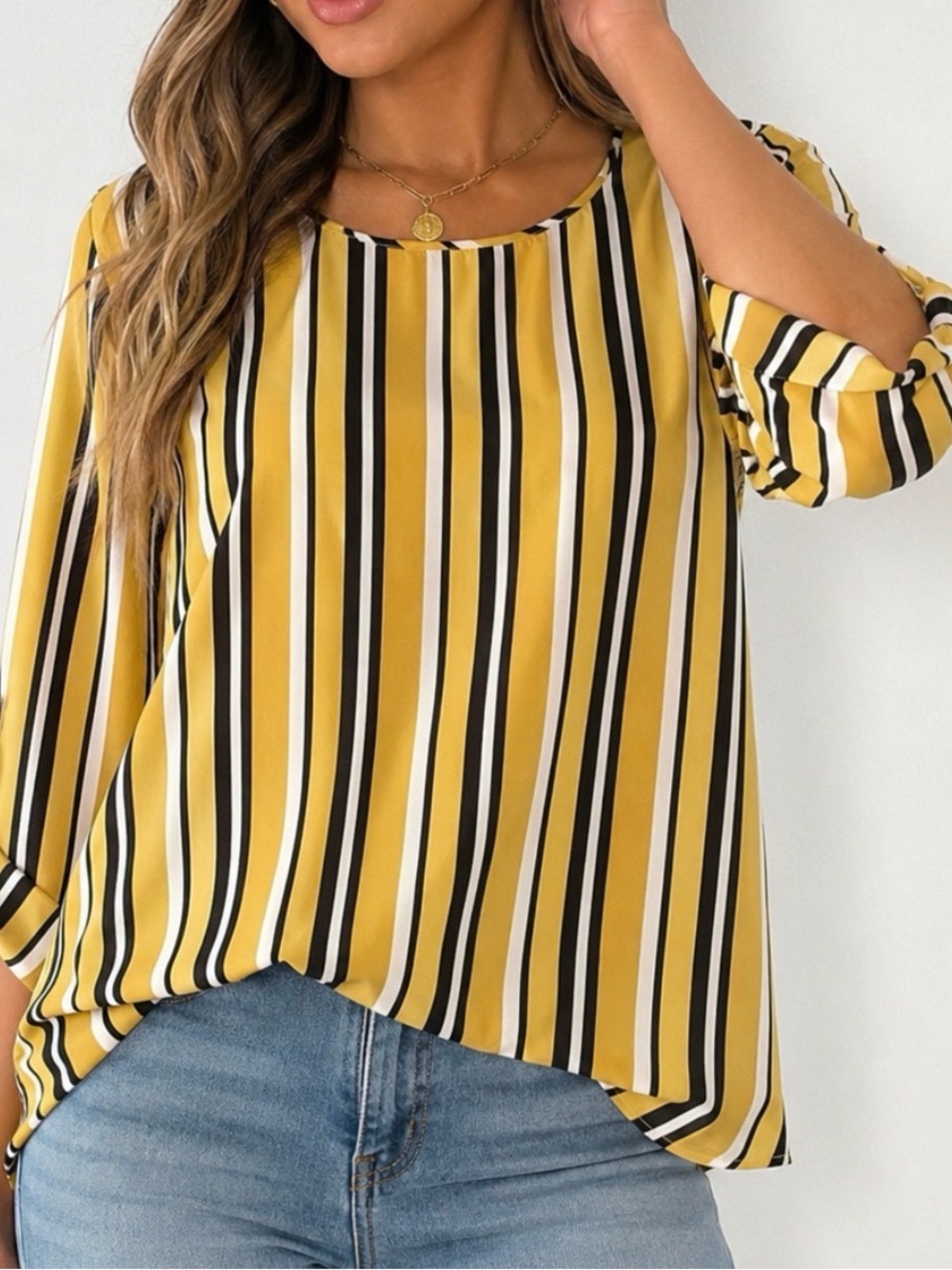 Forever 21 Yellow and Black Striped shirt
